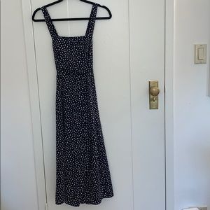 Urban Outfitters Navy white polka dot midi dress
